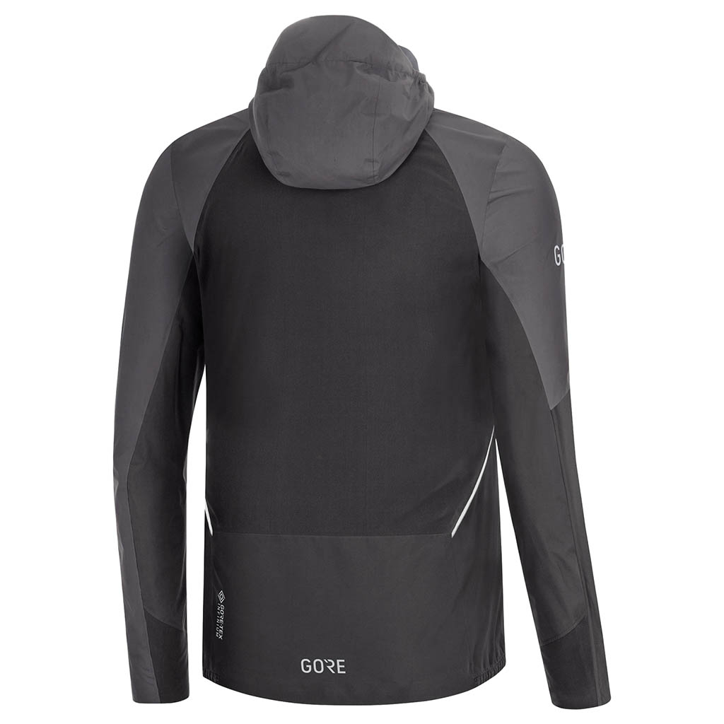 Gore Wear R7 Partial Gore Tex Infinium Hooded Jacket Black.Terra Grey Lepape