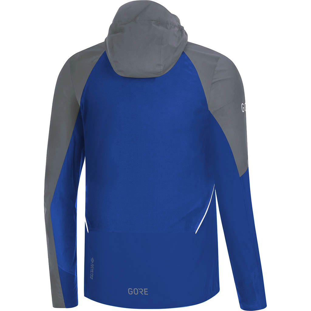 Gore Wear R7 Partial Gore Tex Infinium Hooded Jacket Ultramarine Blue.Lab Gray Lepape