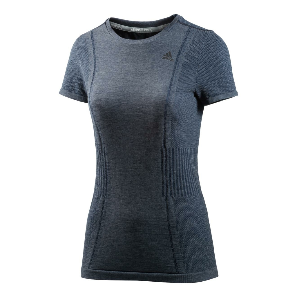 Adidas Women's Gris Maillot As Primeknit Manches Courtes Gray