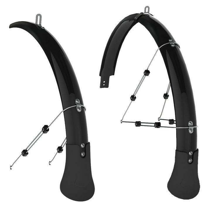 Bontrager Noir Garde-Boue Avant + Arriã¨Re Route (Pour Pneus 18-25) Black