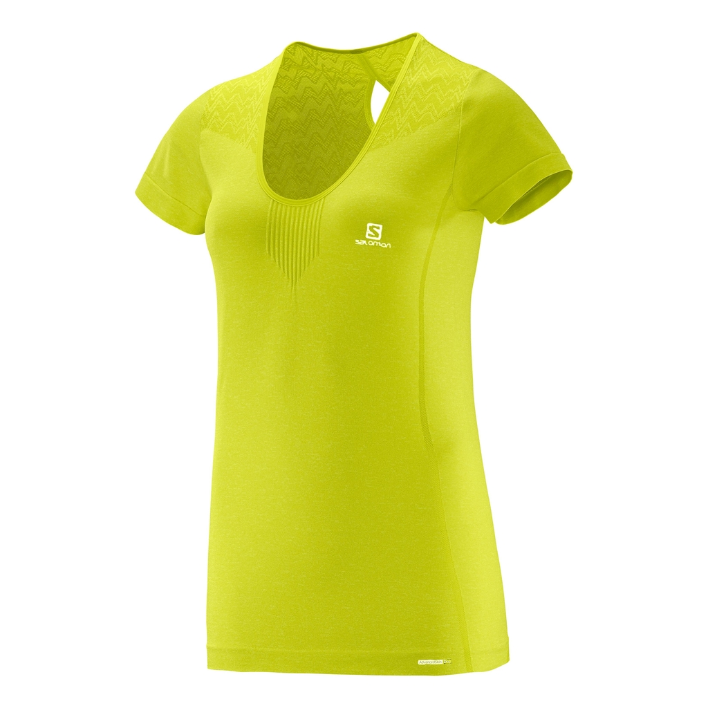 Salomon Women's Jaune Elevate Seamless Short Sleeves Tee Yellow