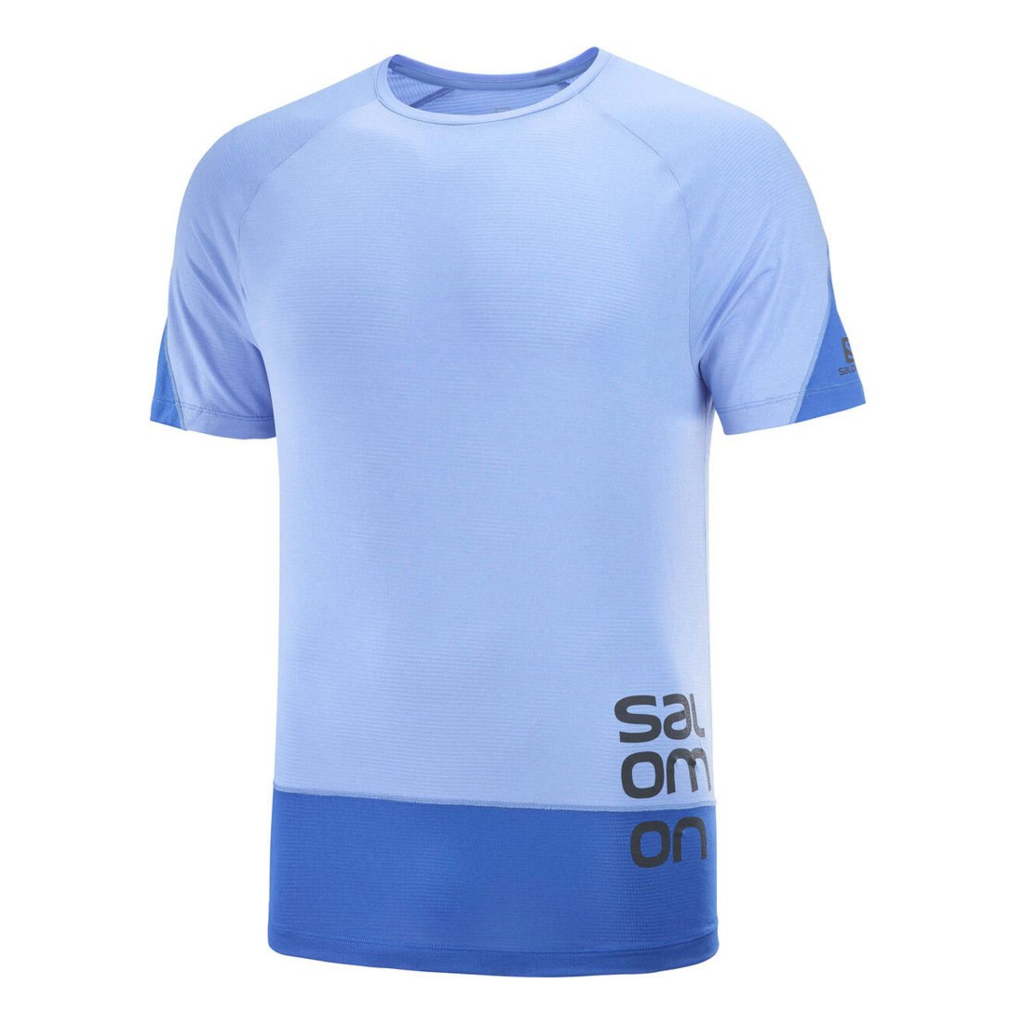 Salomon Women's Bleu Ciel T-Shirt Cross Run Short Sleeve Sky Blue