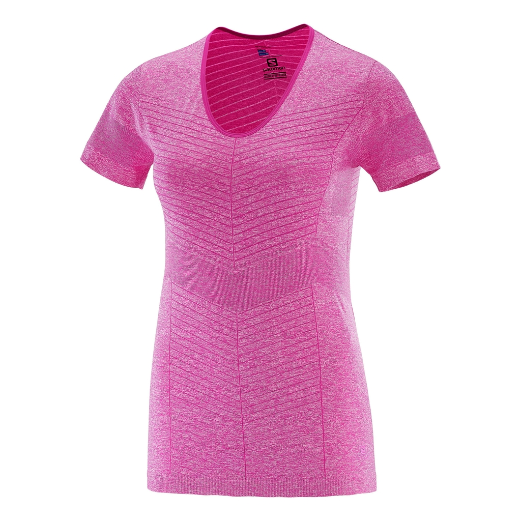 Salomon Women's Rose Elevate Seamless Short Sleeves Tee Pink