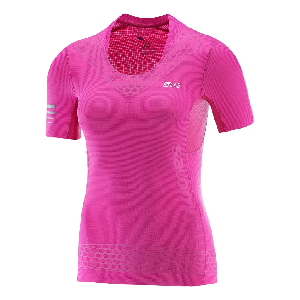 Salomon s lab exo shor sleeves ee pink women s t shirt