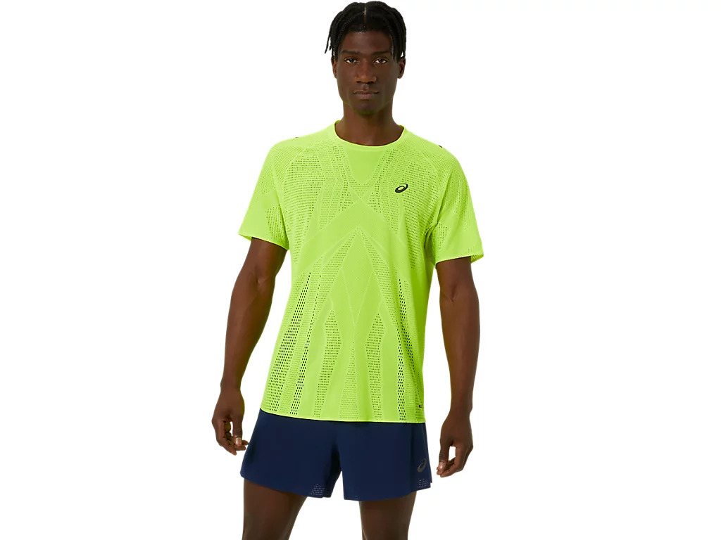 Asics Jaune Metarun Short Sleeve Top Man Yellow