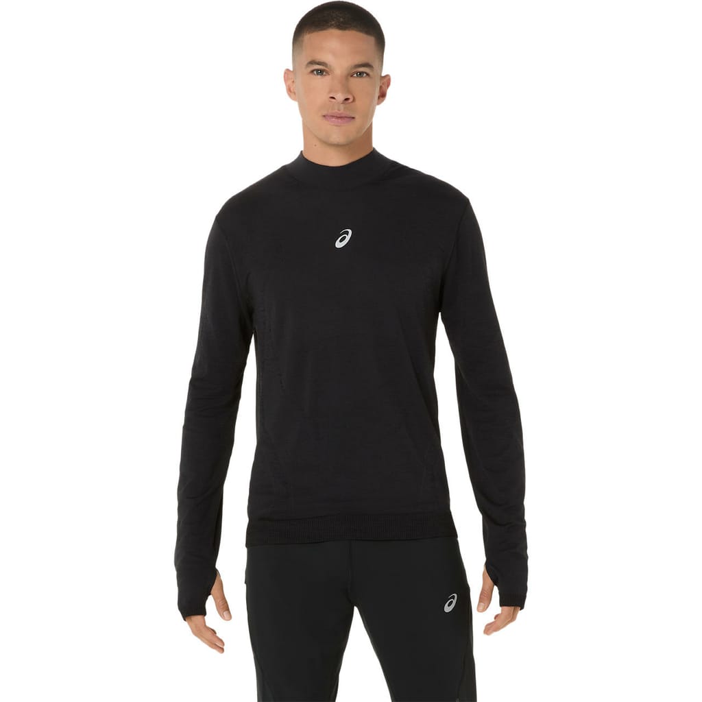 Asics Uomo Noir Road Winter Seamless Top Nero