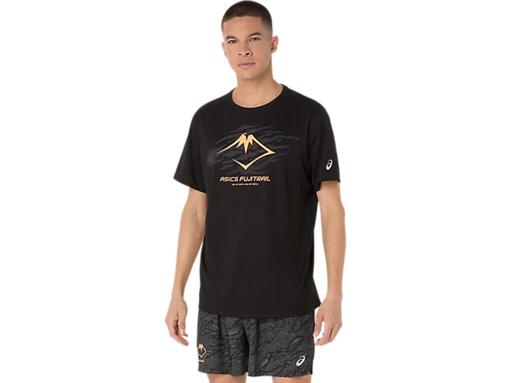 Asics Noir Fujitrail Logo Top Man Black