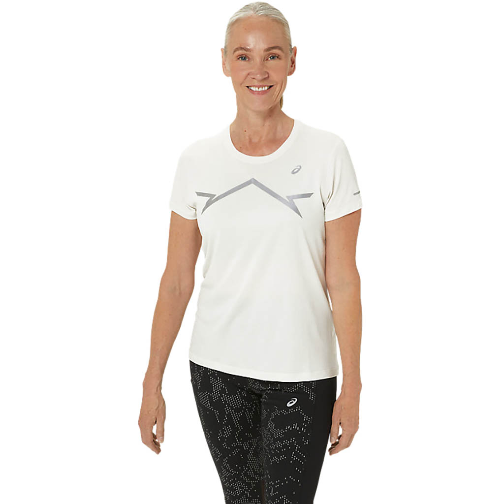 Asics Donna Bianco Lite-Show W - T Shirt Running - Immagine 2