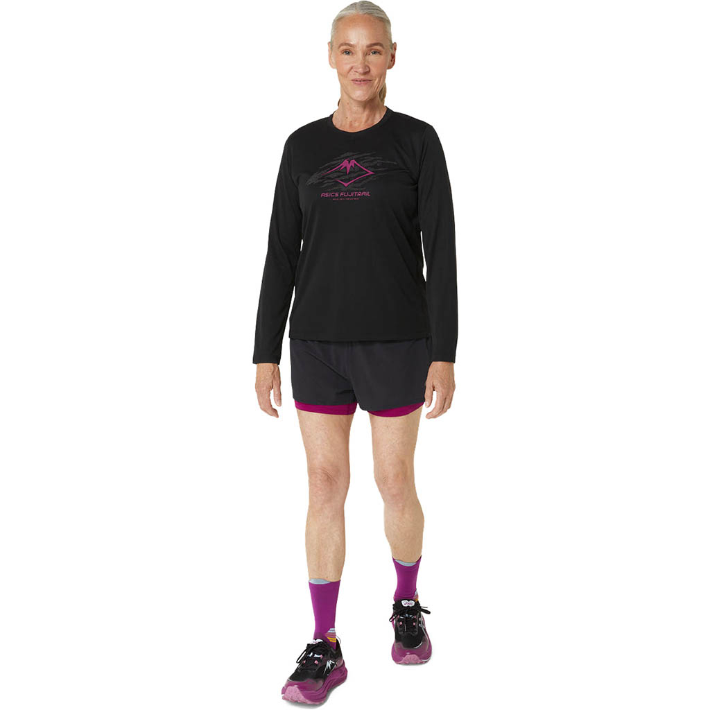 Asics Women's Noir Fujitrail Logo Long Sleeve Top Black