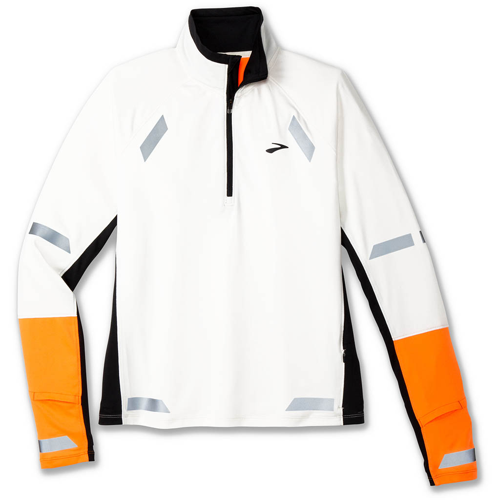Brooks Running Women's Blanc Run Visible 1/2 Zip 2.0 White