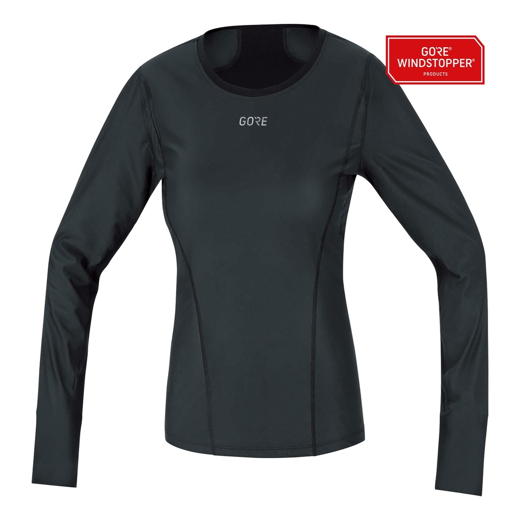 Gore Wear Women's Noir Windstopper Base Layer Thermo Long Sleeve Shirt Black