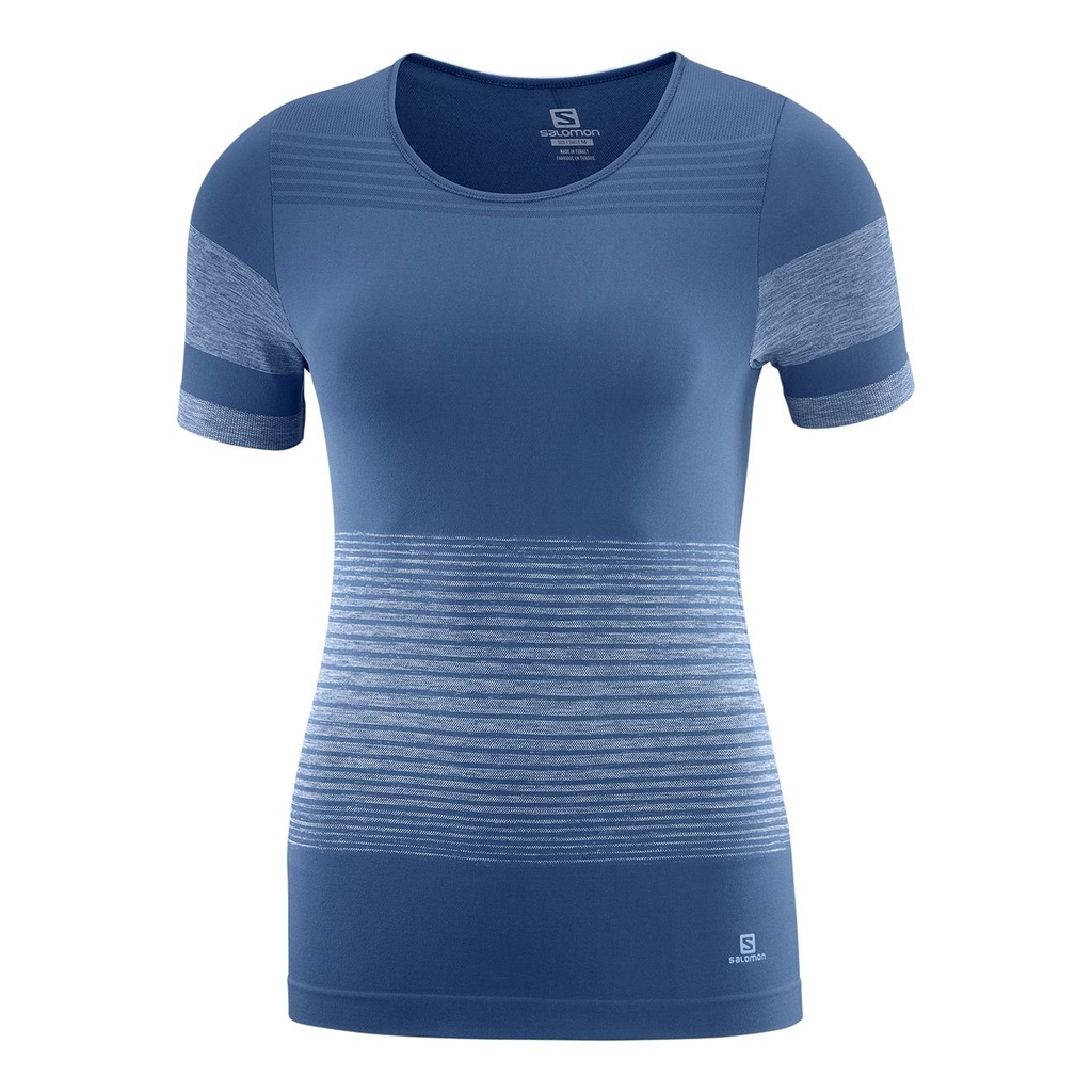 Salomon Women's Bleu Elevate Move'on T-Shirt Blue