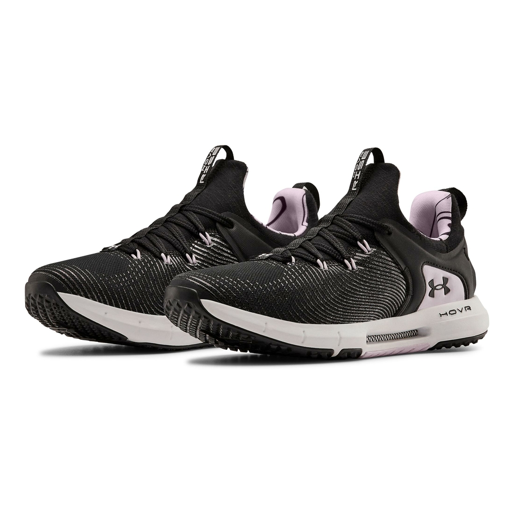 Hovr rise lux under armor black and silver women's model