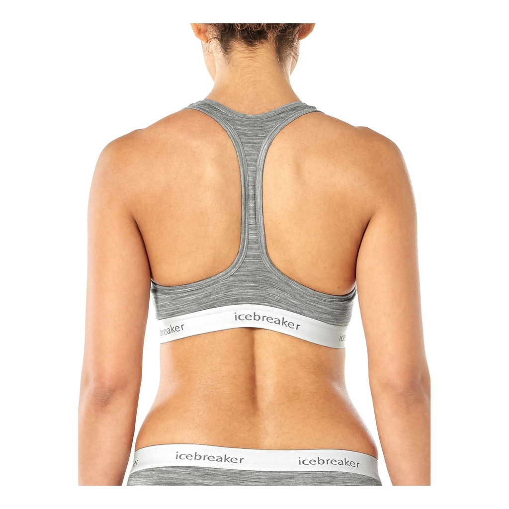 Icebreaker sprite racerback bra light grey women s model bra