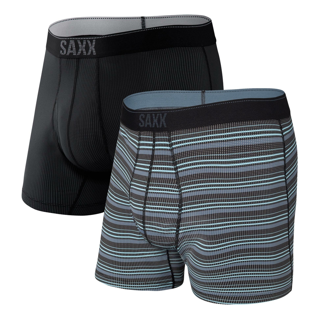 Saxx Noir Quest Boxer Brief Fly 2 Pack Man Black