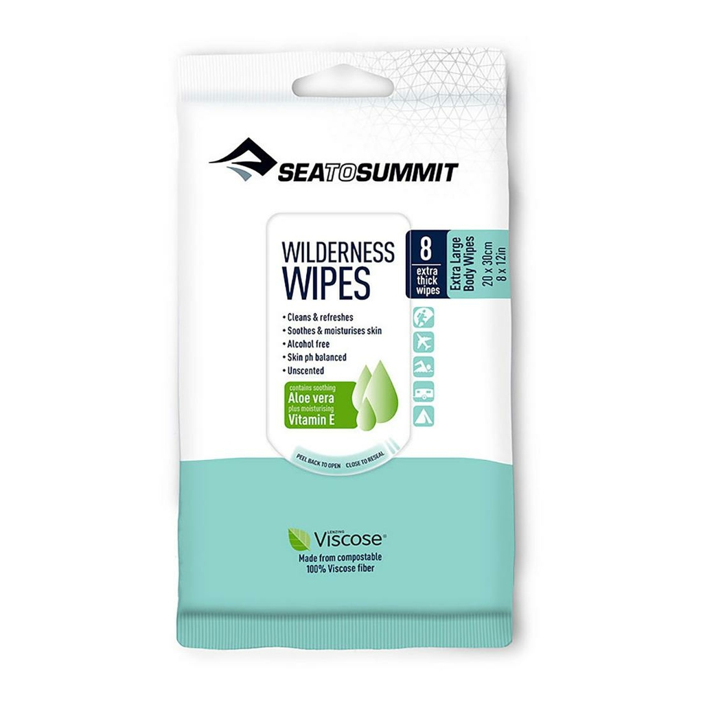 Sea To Summit Pack De 8 Lingettes XL 20 X 30Cm Vert d'eau