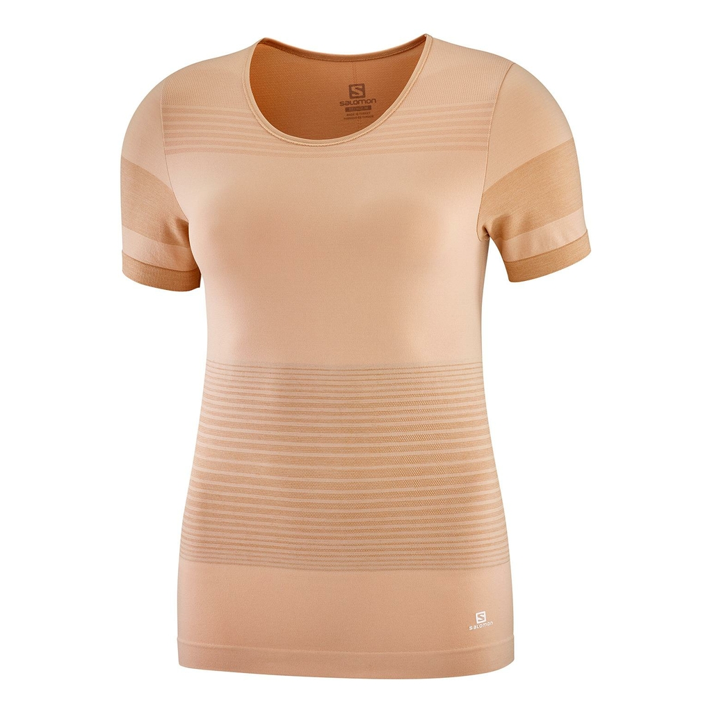 Salomon Women's Beige Elevate Move On T-Shirt