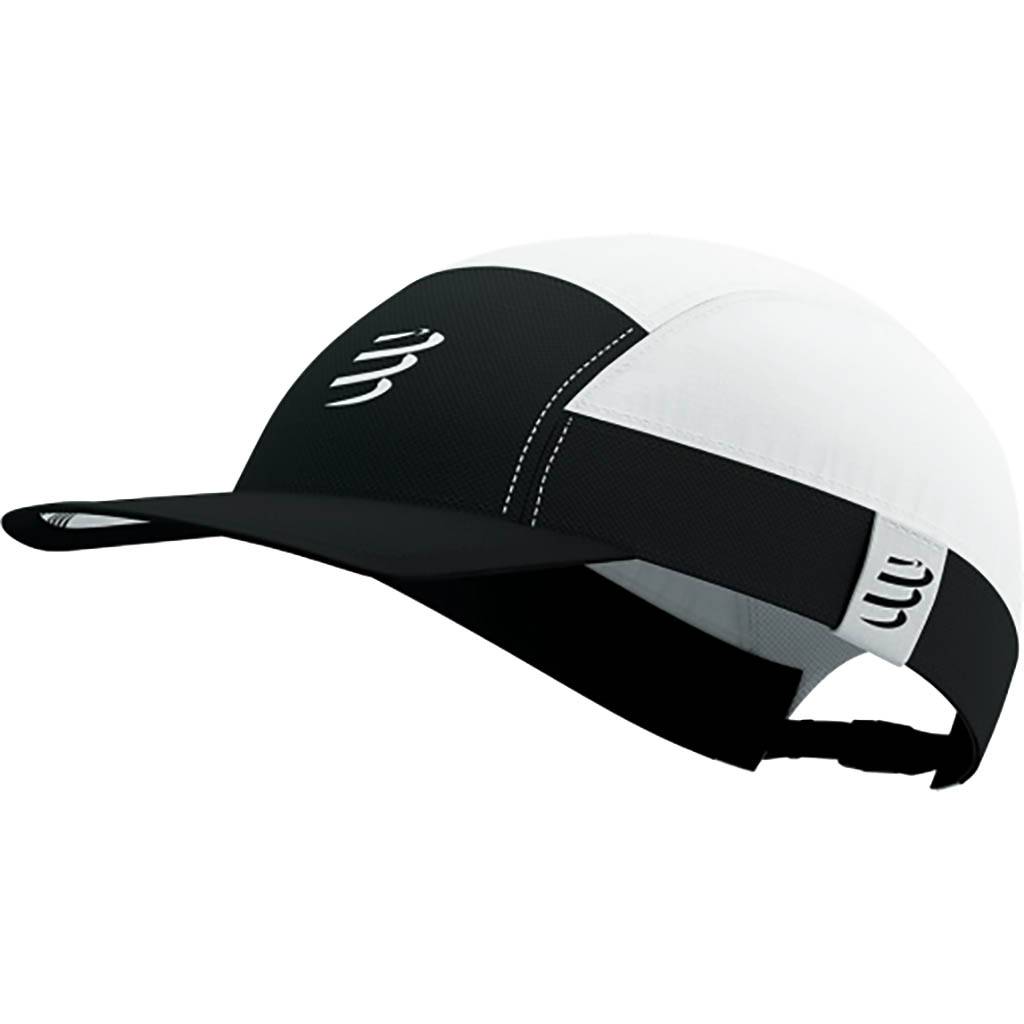 Compressport Blanc Et Noir 5 Panel Light Cap White And Black