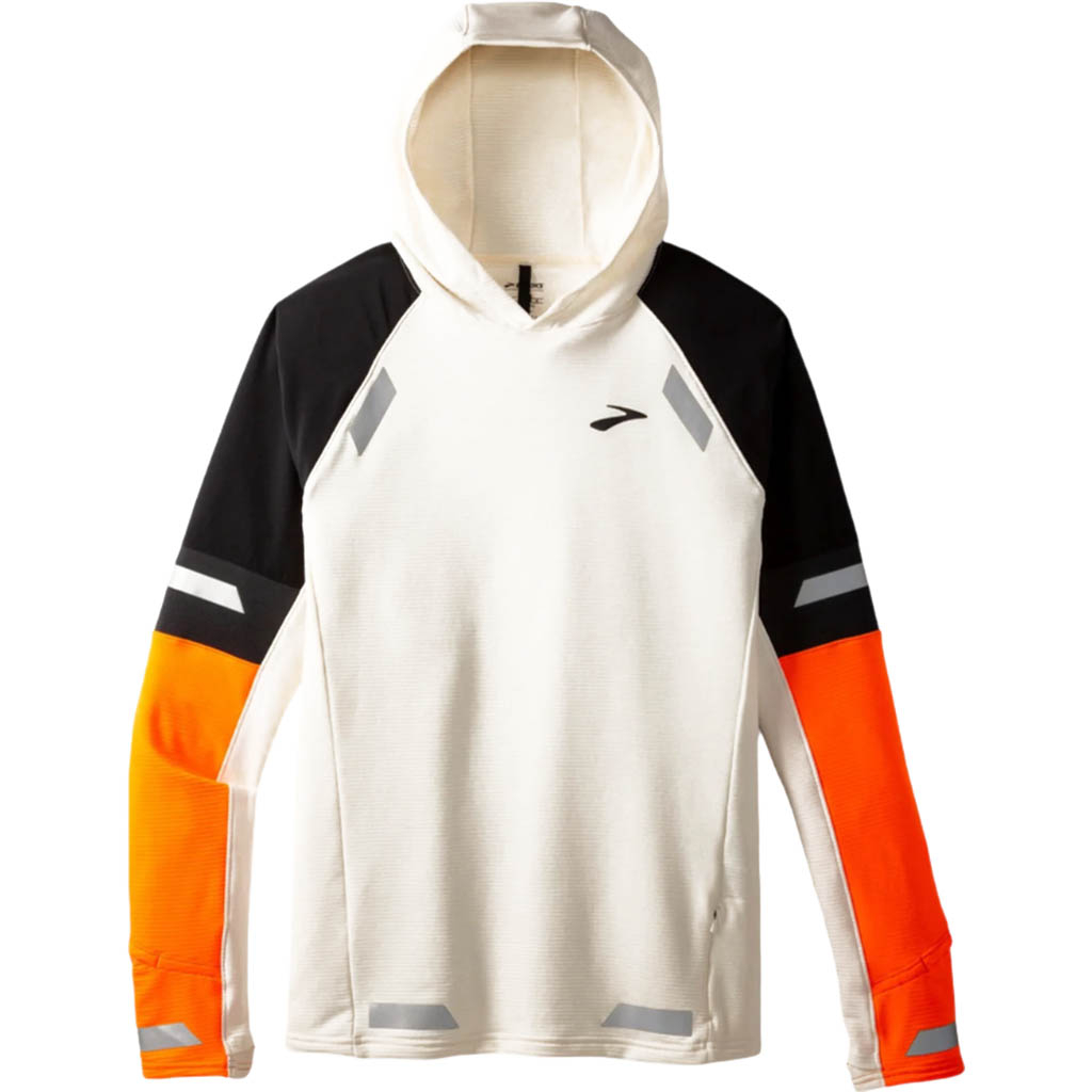 Brooks Running Blanc Run Visible Thermal Hoodie 2.0 Man White