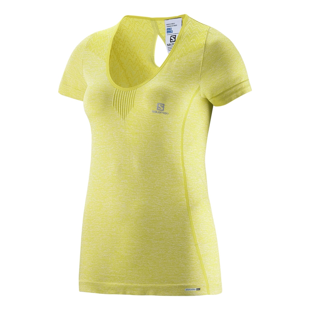 Salomon Women's Jaune Elevate Seamless Short Sleeves Tee Yellow