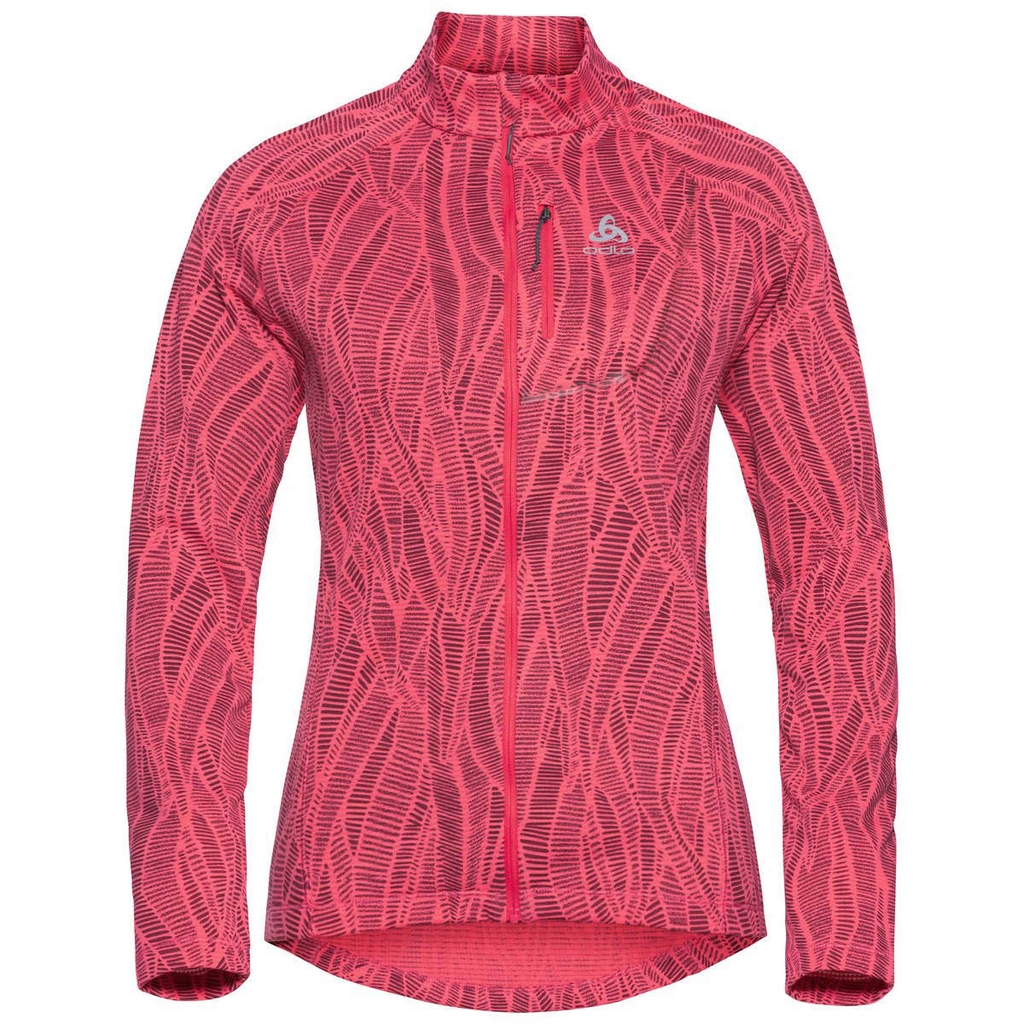 Odlo Women's Rose Midlayer Full Zip Fli Light Print Pink
