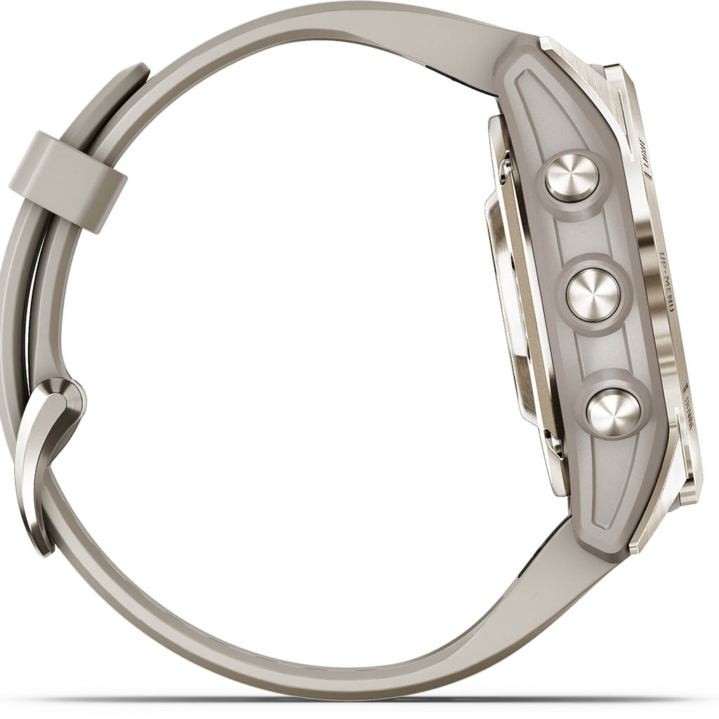⇒ Montre Garmin Epix Pro (Gen 2) - Sapphire Edition - 42 mm - Titane -  Light Gold - bracelet beige + bracelet sable - 010-02802-20