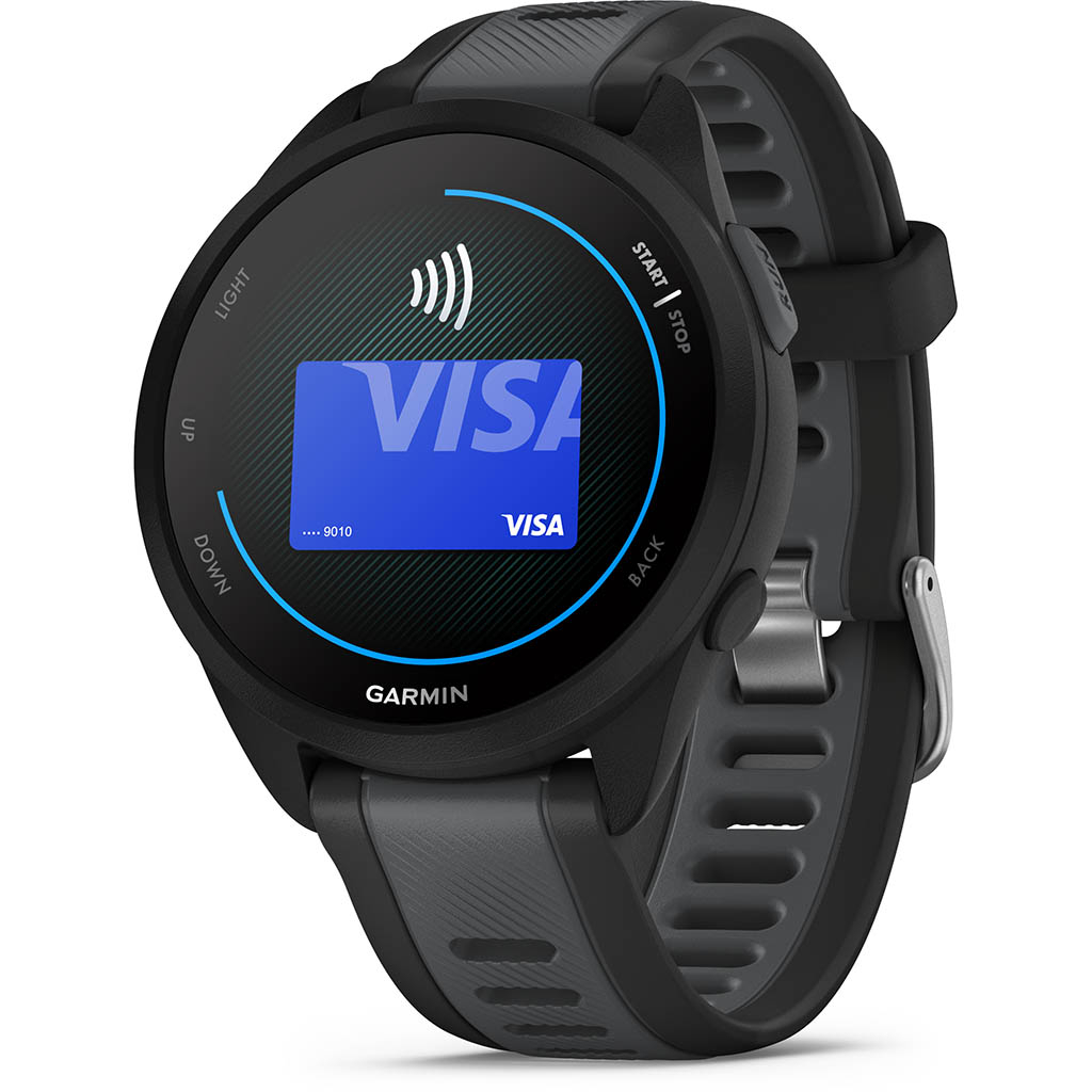 Montre connectée gps de running garmin forerunner 165 noir/gris foncé