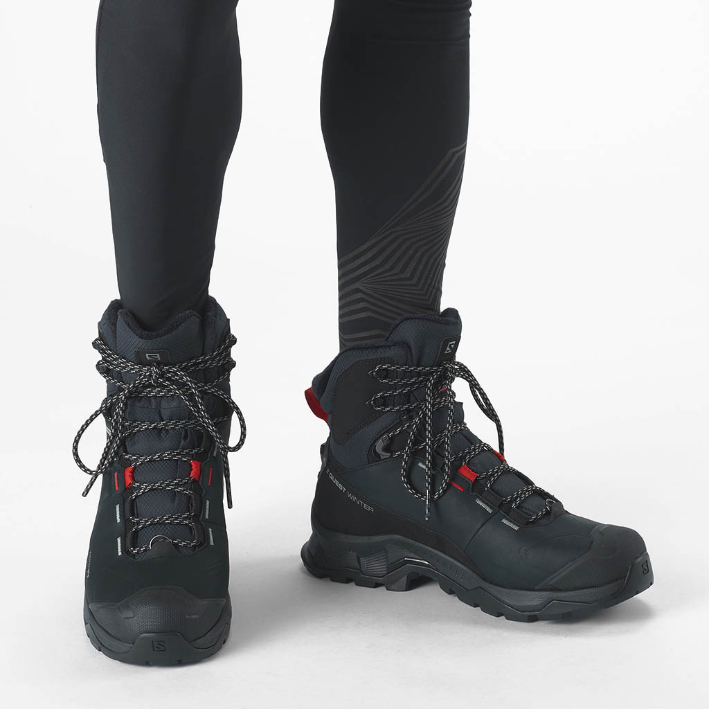 Salomon Quest Winter Thinsulate Climasalomon WaterProof Black Goji Berry Monument Lepape