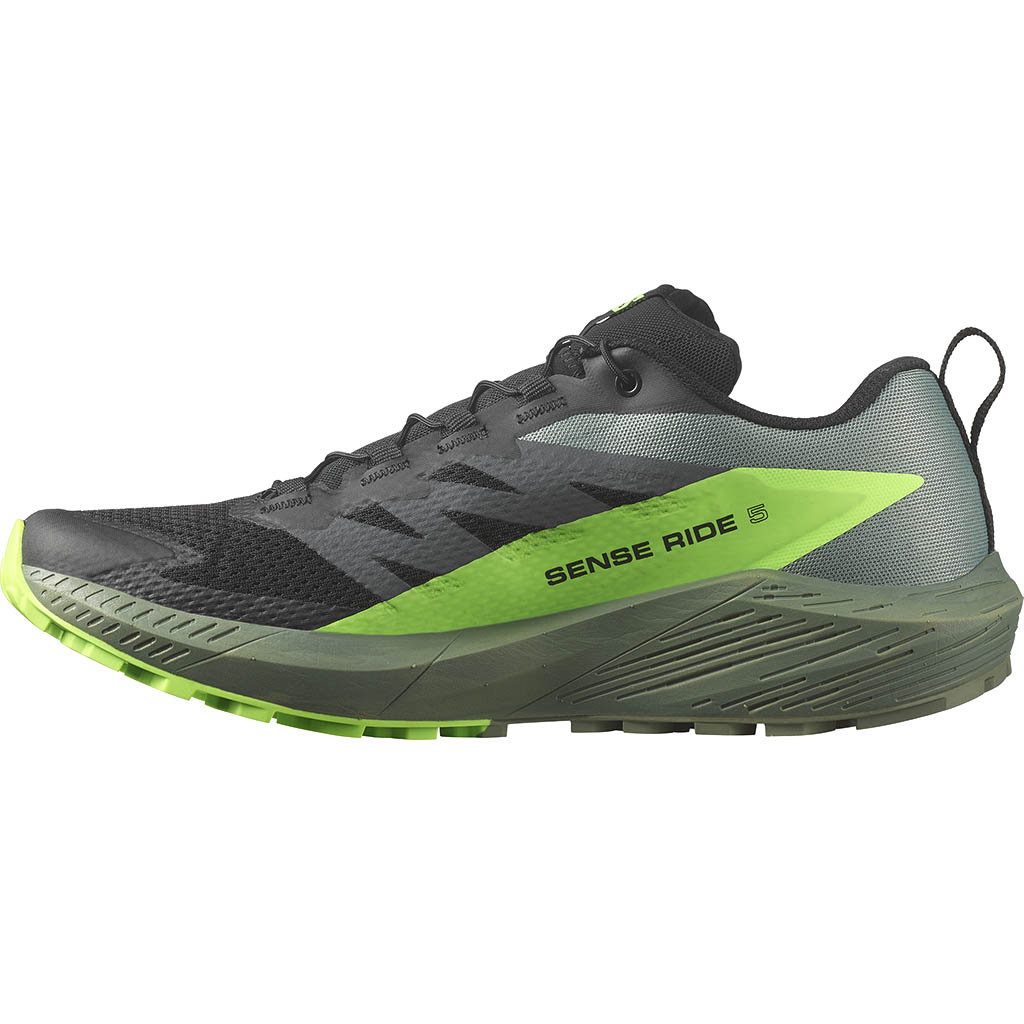 Salomon Sense Ride 5 Ibiza Black Laurel Wreath Green Gecko Lepape