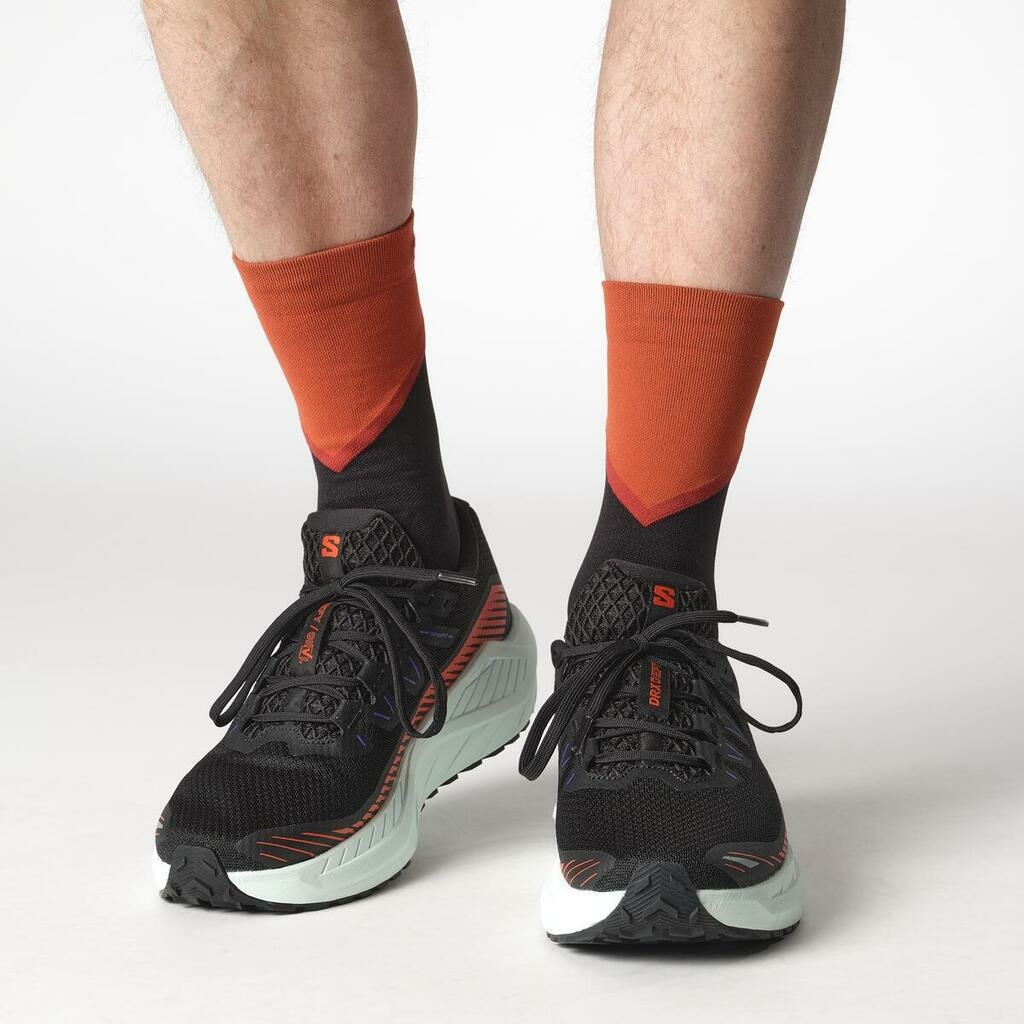 スニーカー SALOMON Men Sneakers L47563500 BLACK CHERRY TOMATO BAY Black Salomon DRX Defy Grvl Men's Running Shoes - Black/Cherry Tomato