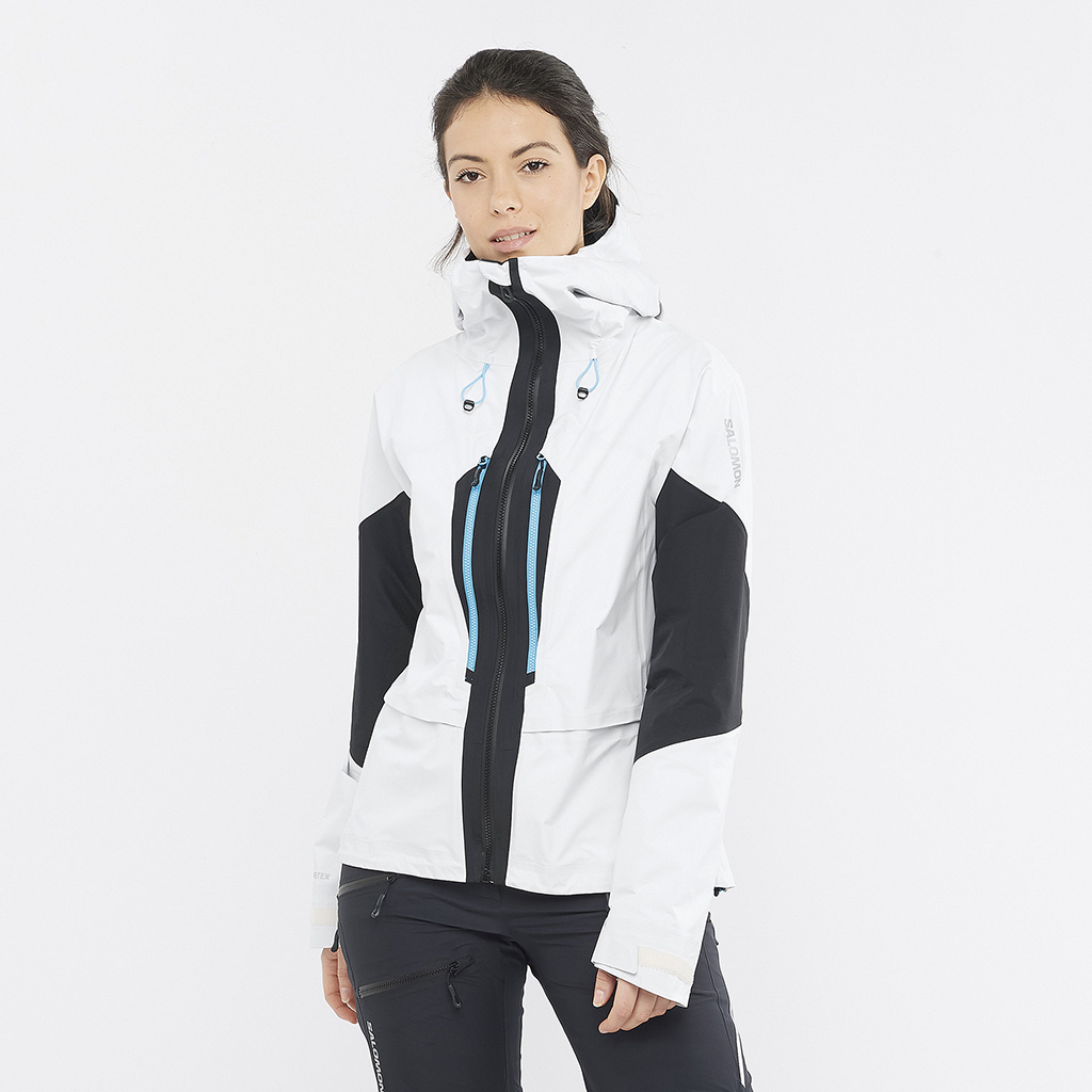 Salomon Mountain Gore-Tex 3L Jacket White.Deep Black | Lepape Salomon Mountain Gore-Tex 3L Jacket White.Deep Black | Lepape
