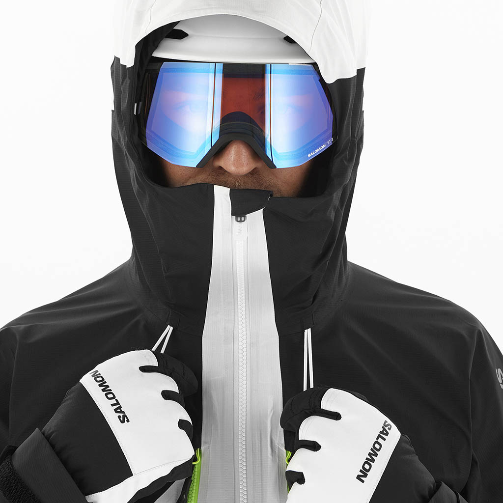 Salomon Mountain Gore Tex 3L Jacket Deep Black.White.Green Gecko Lepape