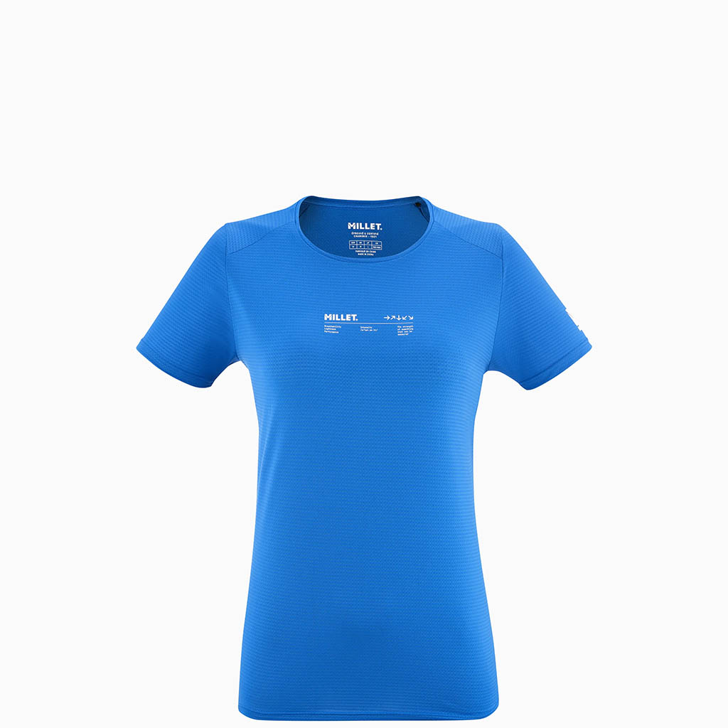 Millet Women's Bleu Intense Essential Tee-Shirt Short Sleeve Blue