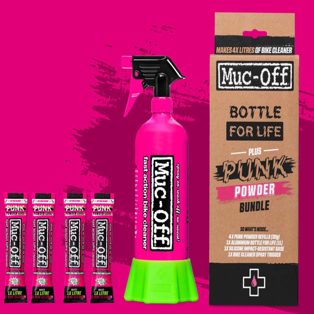Muc-Off Punk Powder Nettoyant Vã©Lo (Pack De 4) + Pulvã©Risateur Bottle For Li