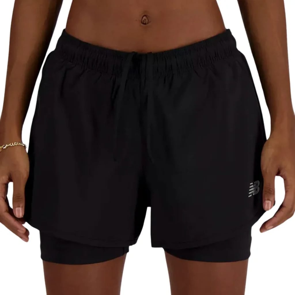 New Balance Noir Sport Essentials 2-In-1 Short 3” Donne Nero