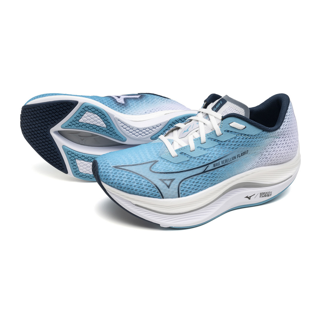 シューズ MIZUNO - MIZUNO WAVE REBELLION FLASH2 24.5 Mizuno Wave Rebellion Flash 2 River Blue/Blue Wing Teal
