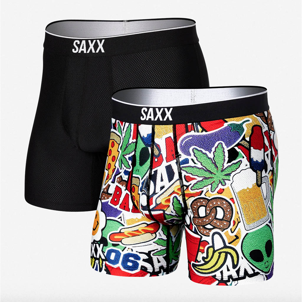 Saxx Volt Breathable Mesh Boxer Brief 2Pk Party At Settlemeirs.Blk