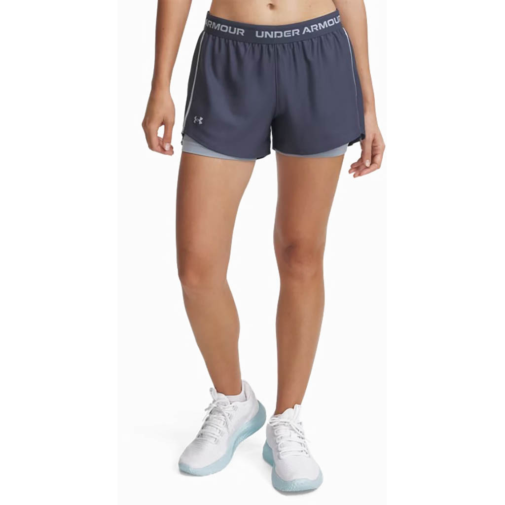 Under Armour Women's Gris Tech Play Up 2In1 Shorts Gray