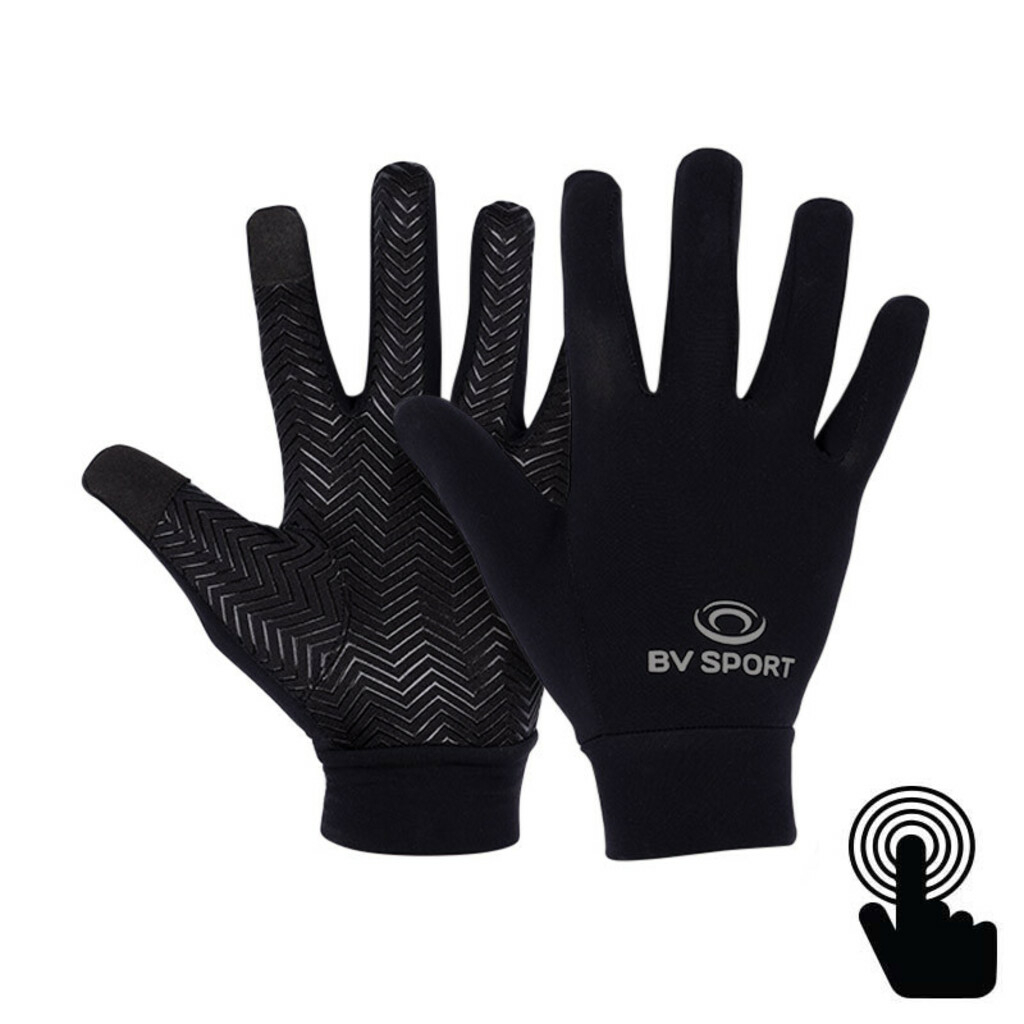 Bv Sport Noir Gants Light Run ÂReflectâ Black