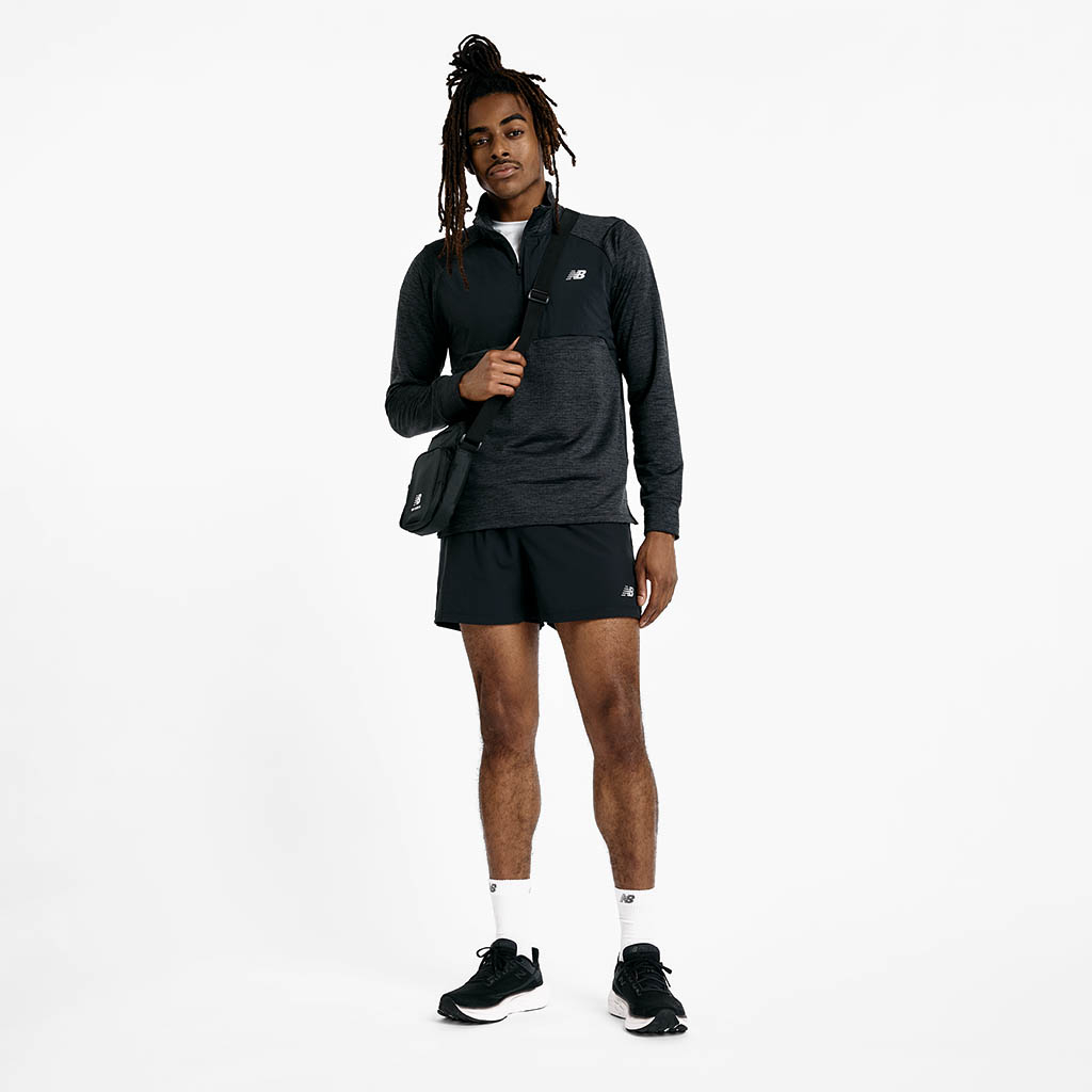 New Balance Noir Athletics Heat Grid 1/2 Zip Man Black