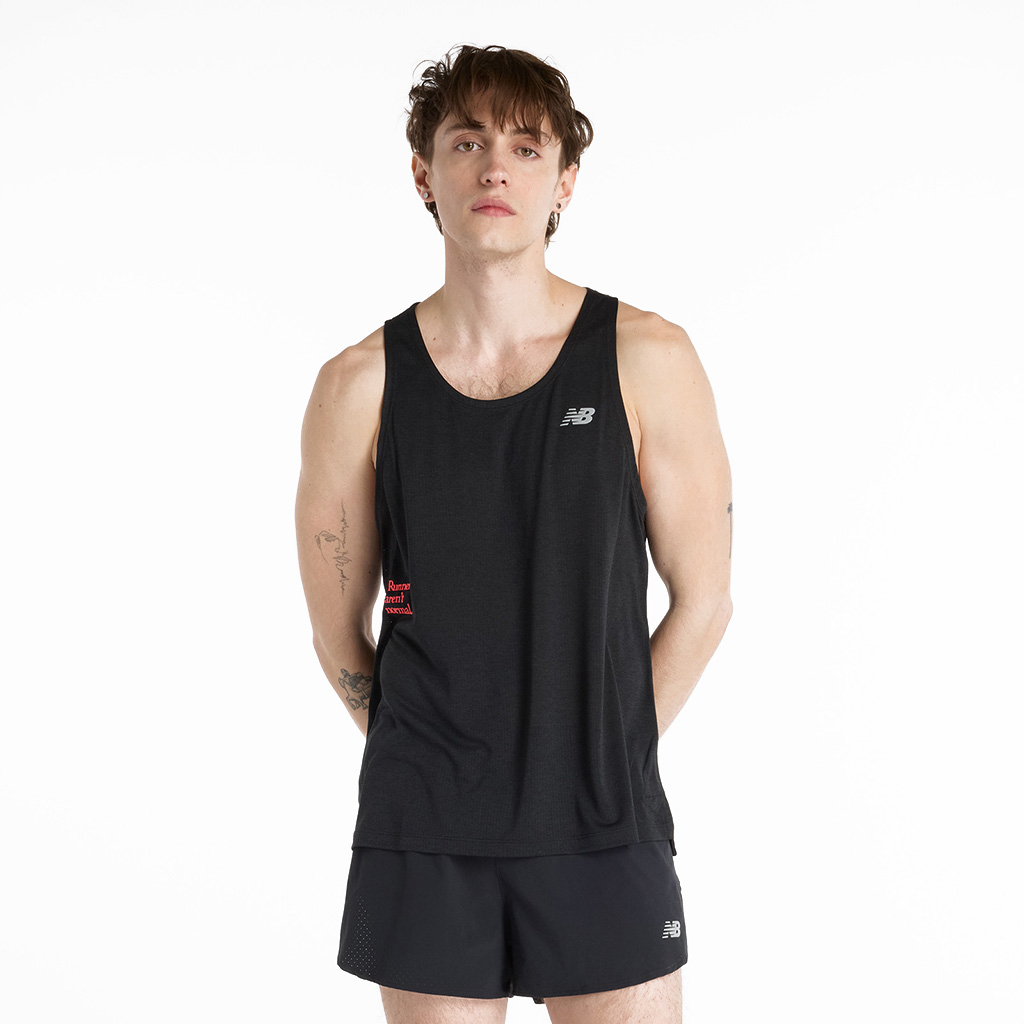 New Balance Noir Athletics Graphic Singlet Man Black