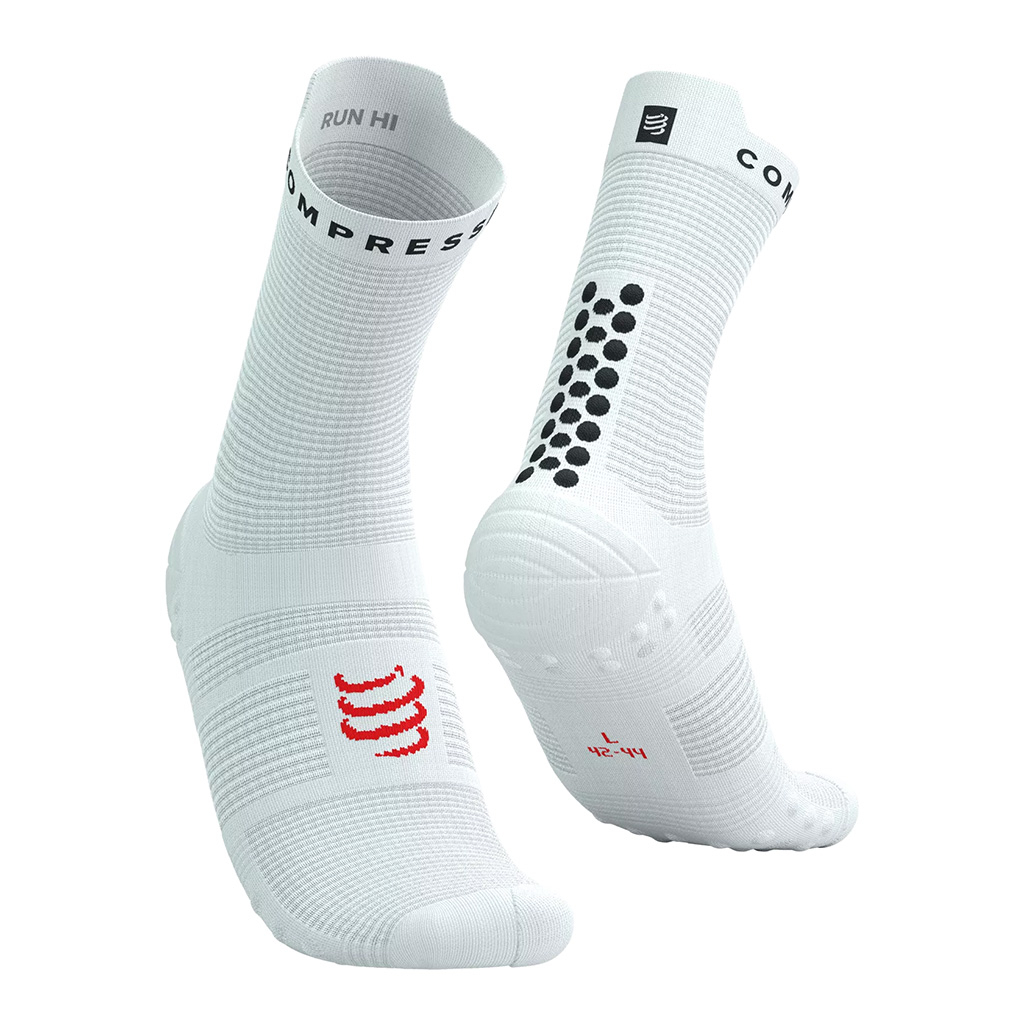 Compressport Blanc Et Noir Pro Racing Socks V4.0 Run High White And Black