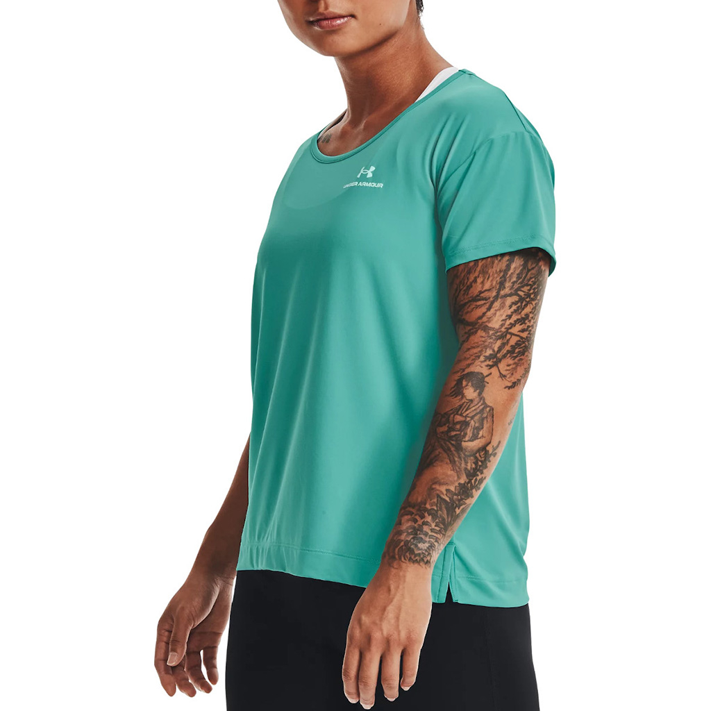 Under Armour Women's Bleu Rush Energy Core Short Sleeve Blue