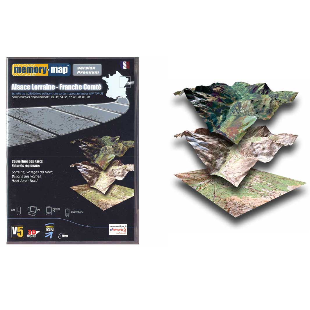 Garmin Memory Map Premium DVD -Alsace Lorraine F.Comté 