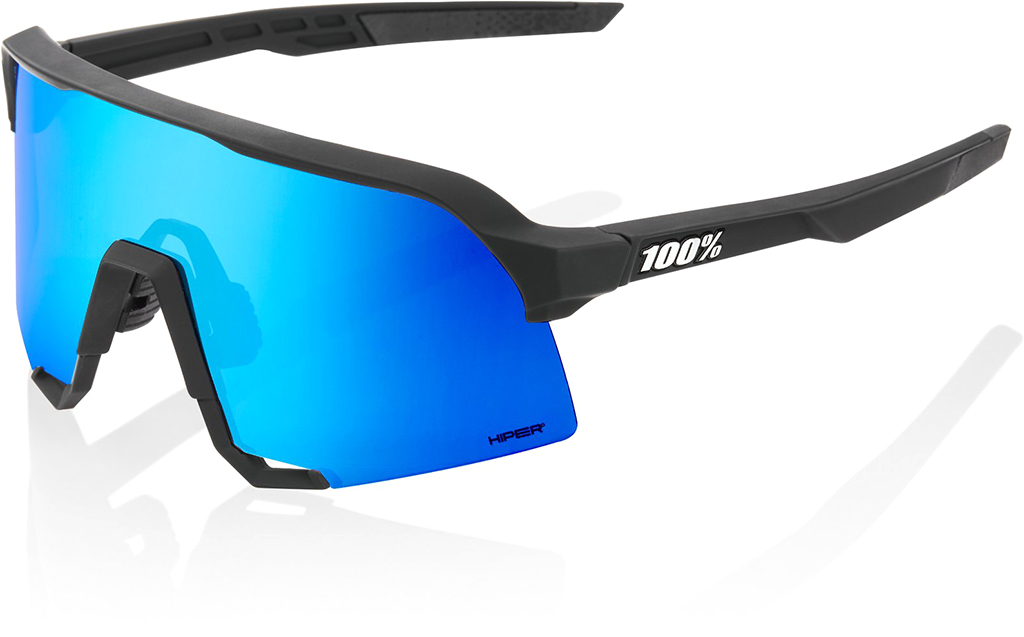 100% S3 Matte Black Hiper Blue Multilayer Mirrors lens Blanc 